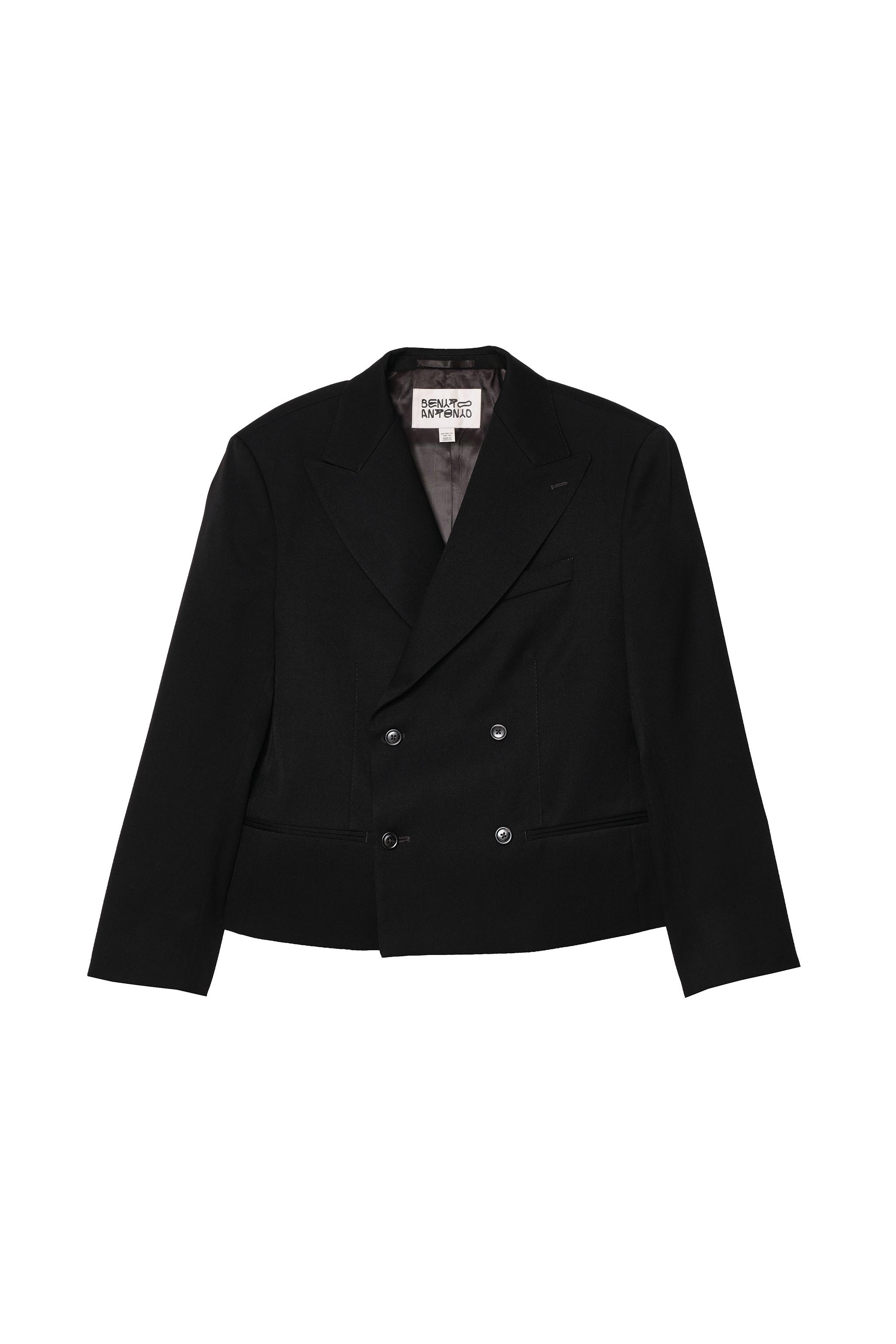 CROPPED FIT 100% WOOL SUIT BLAZER